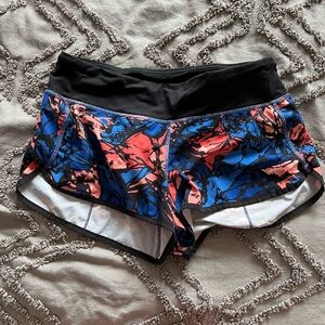 lululemon speed up shorts - size 6- paint storm in harbor blue